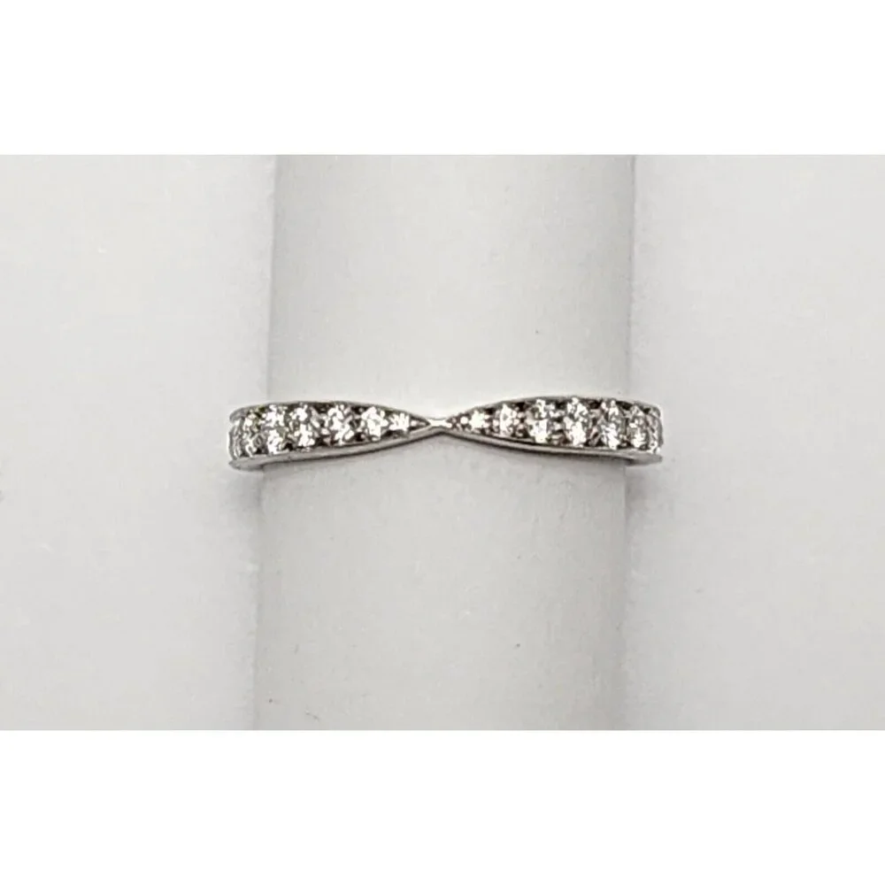 Tiffany & Co Harmony Platinum Diamond 1.8mm Wedding Band Ring - Size 4.25